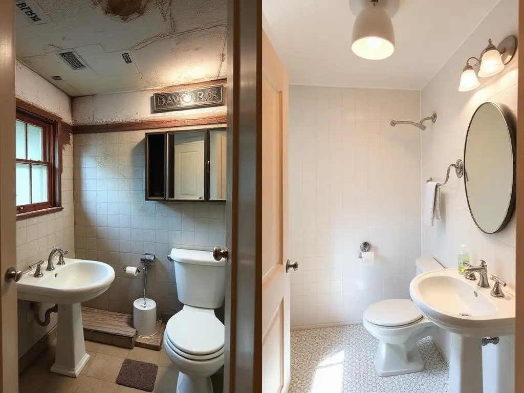 Bathroom Update before and after